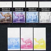 Somaliland 1997 Camel 1,500 SL (from Animal def set) set of 7 imperf progressive proofs comprising the 4 individual colours plus 2, 3 and all 4-colour composites unmounted mint