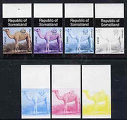 Somaliland 1997 Camel 1,500 SL (from Animal def set) set of 7 imperf progressive proofs comprising the 4 individual colours plus 2, 3 and all 4-colour composites unmounted mint