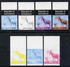 Somaliland 1997 Hartbeest 5,000 SL (from Animal def set) set of 7 imperf progressive proofs comprising the 4 individual colours plus 2, 3 and all 4-colour composites unmounted mint