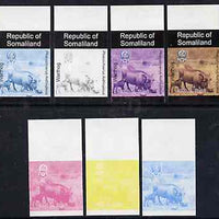 Somaliland 1997 Warthog 4,000 SL (from Animal def set) set of 7 imperf progressive proofs comprising the 4 individual colours plus 2, 3 and all 4-colour composites unmounted mint