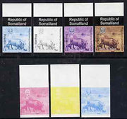 Somaliland 1997 Warthog 4,000 SL (from Animal def set) set of 7 imperf progressive proofs comprising the 4 individual colours plus 2, 3 and all 4-colour composites unmounted mint