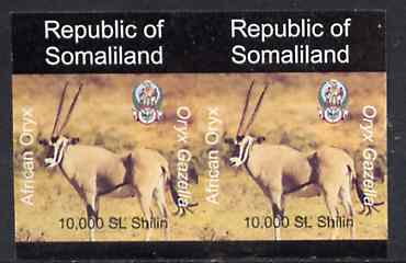 Somaliland 1997 Oryx 10,000 SL (from Animal def set) unmounted mint imperf pair