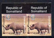 Somaliland 1997 Black Rhino 15,000 SL (from Animal def set) unmounted mint imperf pair