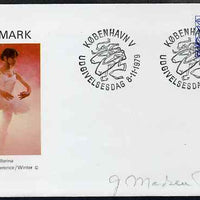 Denmark 1979 Bournonville (ballet) illustrated cover with special cancellation showing ballet shoes
