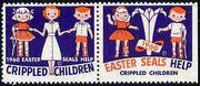 Cinderella - United States 1960 Crippled Children Easter Seals, fine mint set of 2 showing crippled boy & girl unmounted mint