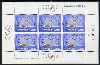 New Zealand 1968 Health - Swimming m/sheet unmounted mint (ex SG MS 889)