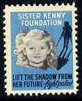 Cinderella - United States Sister Kenny Foundation fine mint label showing crippled girl and inscribed 'Lift the shadow from her future - fight Polio'*