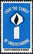 Cinderella - United States Epilepsy Foundation of America fine mint label showing candle and inscribed 'Light the Candle of Understanding' unmounted mint