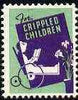 Cinderella - United States Crippled Children fine mint label showing Child in Wheelchair unmounted mint