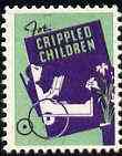 Cinderella - United States Crippled Children fine mint label showing Child in Wheelchair unmounted mint