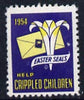 Cinderella - United States 1954 Crippled Children Easter Seal, fine unmounted mint label showing Logo & Envelope bearing seal*