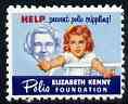 Cinderella - United States Elizabeth Kenny Foundation fine mint label showing girl with outstretched arms inscribed 'Help prevent Polio crippling'*