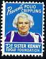 Cinderella - United States Sister Kenny Foundation fine mint label showing Elizabeth Kenny inscribed 'Prevent Polio crippling'*
