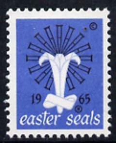 Cinderella - United States 1965 Crippled Children Easter Seal, fine unmounted mint label showing logo surrounded by crutches