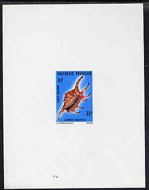French Polynesia 1978 Scorpion Conch 31f imperf deluxe sheet on sunken card in full issued colours, as SG 270