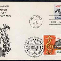 United States & Hungary 1964-75 combination cover for US Music & Franz Liszt with appropriate cancels
