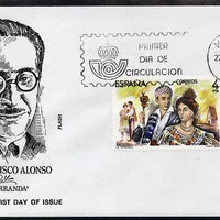 Spain 1983 Masters of Operetta - Francisco Alonso se-tenant pair on illustrated cover with first day cancel