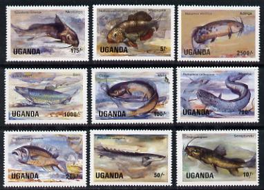 Uganda 1985 Fish set of 9 values only, unmounted mint SG 457-60, 462-63 & 465-67