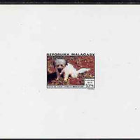 Malagasy Republic 1974 Dogs 50f (Coton) imperf deluxe sheet on sunken card in full issued colours, as SG 289