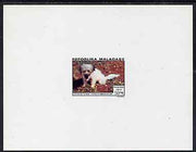 Malagasy Republic 1974 Dogs 50f (Coton) imperf deluxe sheet on sunken card in full issued colours, as SG 289