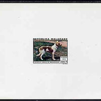 Malagasy Republic 1974 Dogs 100f (Hunting Dog) imperf deluxe sheet on sunken card in full issued colours, as SG 290