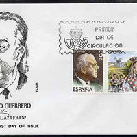 Spain 1983 Masters of Operetta - Jacinto Guerrero se-tenant pair on illustrated cover with first day cancel
