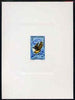 New Caledonia 1966 Birds 2f (Caledonian Whistler) imperf deluxe sheet on sunken card in full issued colours, as SG 405