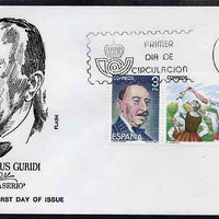 Spain 1983 Masters of Operetta - Jesus Guridi se-tenant pair on illustrated cover with first day cancel