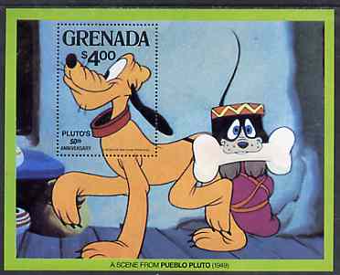 Grenada 1981 50th Anniversary of Walt Disney's Pluto unmounted mint m/sheet SG MS 1111