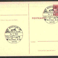 Postmark - West Berlin 1969 8pfg postal stationery card with special Bochum cancellation for Apollo 12 flight,illustrated with Lunar Module and view of Space Research Institute at Bochum