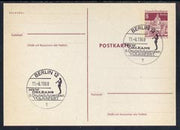 Postmark - West Berlin 1968 8pfg postal stationery card with special cancellation for German-American Popular Music Festival illustrated with Trumpet Player