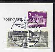 Postmark - West Berlin 1967 postcard bearing 5pfg in stamps with special cancellation for Flying Day at Werl Airfield illustrated with US Starfighter aircraft
