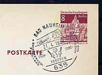 Postmark - West Berlin 1968 8pfg postal stationery card with special cancellation for the German Postal History Collector's Association illustrated with part of an early cover