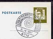 Postmark - West Germany 1967 postcard bearing 5pfg stamp with special cancellation for the Eistal Stamp Collector's Group illustrated with '805 Millwheel' handstamp