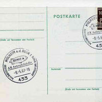 Postmark - West Germany 1967 postcard bearing 10pfg stamp with special cancellation for 'From Zeppelin to Rocket' Exhibition, illustrated with Schwab Airship