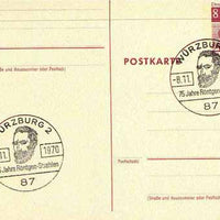 Postmark - West Berlin 1970 8pfg postal stationery card with special cancellation for 75th Anniversary of Röntgen X-Rays illustrated with Portrait of Röntgen
