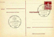 Postmark - West Berlin 1968 8pfg postal stationery card with special cancellation for Congress on Computers & Employees illustrated with Atomium