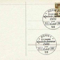 Postmark - West Germany 1967 postcard with special cancellation for the Tenth Anniversary of Treaty of Rome, which introduced the Common Market & the European Atomic Energy Community (Euratom)