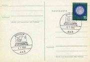Postmark - West Berlin 1966 postcard with special cancellation for the Introduction of electronic Letter Sorting illustrated with stylised letter and Nuclear symbol
