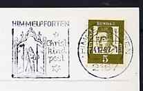 Postmark - West Germany 1967 postcard with special machine cancellation of Himmelpforten inscribed 'Christ Child Post' illustrated with Gates of Heaven (Himmelpforten is archaic German for 'Gates of Heaven')