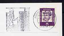 Postmark - West Berlin 1967 postcard with special machine cancellation of Himmelsthür illustrated with Father Christmas answering Children's Letters (Himmelsthür is German for 'Heaven's Door')