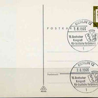 Postmark - West Berlin 1966 postcard with special cancellation for German Congress for Medical Further Education illustrated with Shields