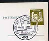 Postmark - West Germany 1968 postcard with special cancellation for Red Cross & Postage Stamp Exhibition illustrated with Cross emblem
