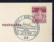 Postmark - West Berlin 1970 8pfg postal stationery card with special cancellation for 75 Years of German Naval Maritime Mail illustrated with the Bismarck