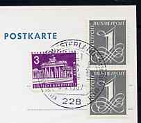 Postmark - West Berlin 1967 postcard with special cancellation for Europa Youth Meeting between Iceland & Germany illustrated with Viking Longboat with Europa 'E' sail