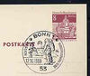 Postmark - West Berlin 1970 8pfg postal stationery card with special Bonn cancellation for Visit to Bonn by First Men on the Moon illustrated with Astronaut & Moon Vehicle