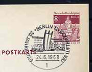 Postmark - West Berlin 1968 8pfg postal stationery card with special cancellation for 20th Anniversary of Berlin Airlift Stamp Exhibition illustrated with Airlift Monument