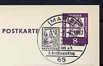 Postmark - West Berlin 1967 8pfg postal stationery card with special cancellation for Sixth Mainz Stamp Exchange Day illustrated with Stamp showing Mainz Cathedral