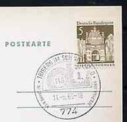 Postmark - West Germany 1969 postcard with special cancellation for Jub-Phila Stamp Exhibition illustrated with 1kr stamp of Baden & '145' ring cancel