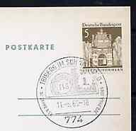Postmark - West Germany 1969 postcard with special cancellation for Jub-Phila Stamp Exhibition illustrated with 1kr stamp of Baden & '145' ring cancel